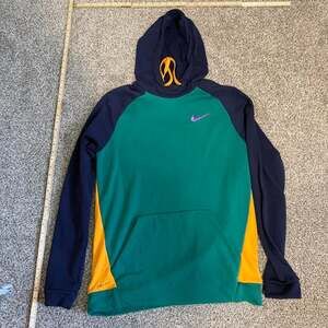 Nike Dri-Fit Colorblock Hoodie Navy Green Yellow Size L